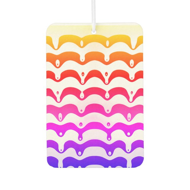 Jazzy Tropical Psychedelic Dripping Stripes Car Air Freshener (Front)
