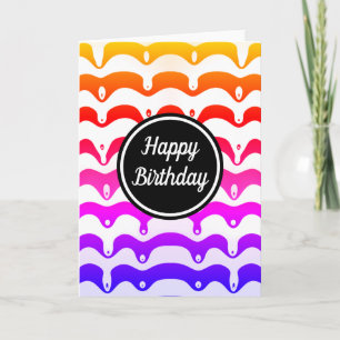 Jazzy Tropical psychedelic Dripping Stripes Card