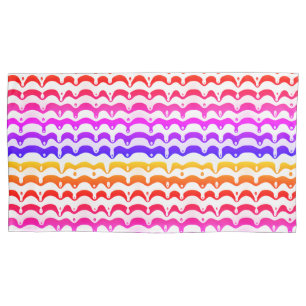 Jazzy Tropical Psychedelic Dripping Stripes Pillowcase