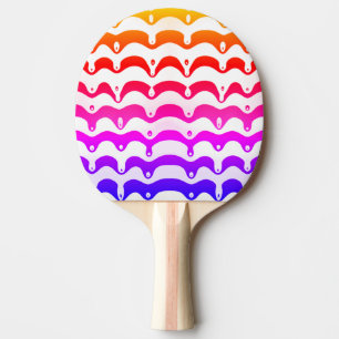 Jazzy Tropical Psychedelic Dripping Stripes Ping Pong Paddle