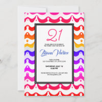 Jazzy Tropical Psychedelic Wavy Stripes