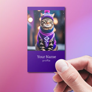 Jazzy  winter  cat - business card