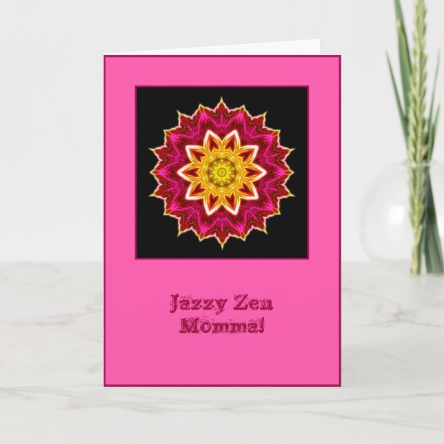 Jazzy Zen Momma Mandala Birthday Card (Front)
