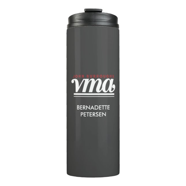 JBHS VMA Black with White Logo Customisable Thermal Tumbler (Front)