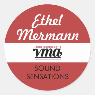 JBHS VMA Red Background with White Script  Classic Round Sticker