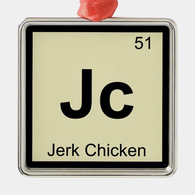 Jc - Jerk Chicken Chemistry Periodic Table Symbol Metal Tree Decoration (Front)