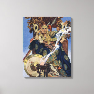 JC Leyendecker Queen Maeve Celtic Warrior Canvas Print
