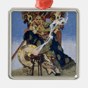 JC Leyendecker Queen Maeve Celtic Warrior Metal Tree Decoration