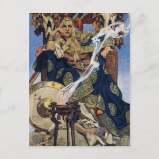 JC Leyendecker Queen Maeve Celtic Warrior Postcard
