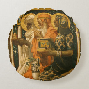 JC Leyendecker Three Wise Men Vintage Christmas Round Cushion