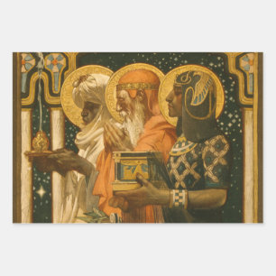 JC Leyendecker Three Wise Men Vintage Christmas Wrapping Paper Sheet
