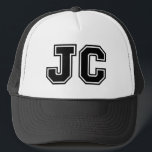 "JC" Monogram Trucker Hat<br><div class="desc">Classic black "JC" monogrammed Trucker Hat</div>