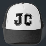 "JC" Monogram Trucker Hat<br><div class="desc">Classic black "JC" monogrammed Trucker Hat</div>
