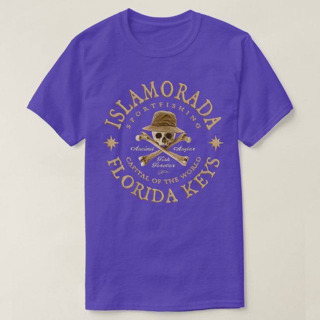 Jcombs Islamorada, Florida, Ancient Angler, Fishin T-Shirt (Design Front)