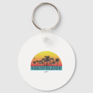 Jcombs_ Virgin Islands Sun With Palm Trees _1  Key Ring