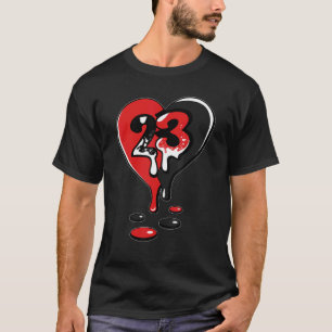 JD 4 Red Thunder 23 Drip Heart Red Thunder 4s Matc T-Shirt