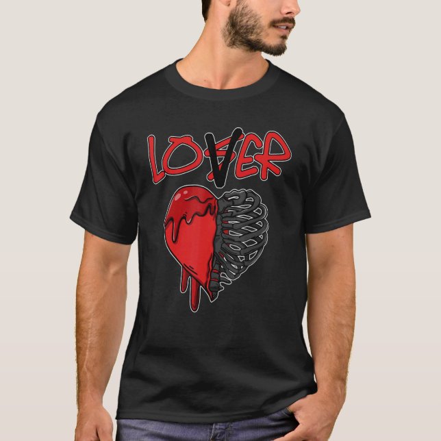 JD 4 Red Thunder Dripping Heart Red Thunder 4s Mat T-Shirt (Front)
