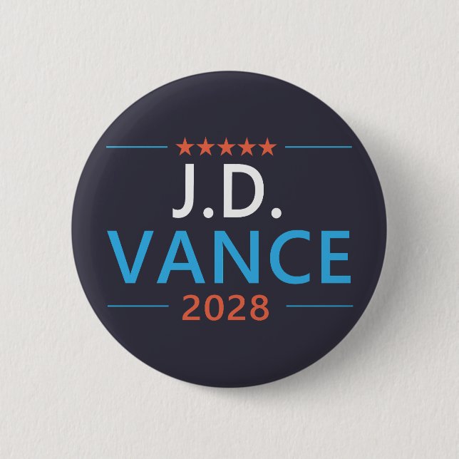 JD Vance 2028 Republican Patriotic 6 Cm Round Badge (Front)