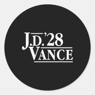 Jd Vance 28 Red Vance 2028 J.d. President Hillbill Classic Round Sticker