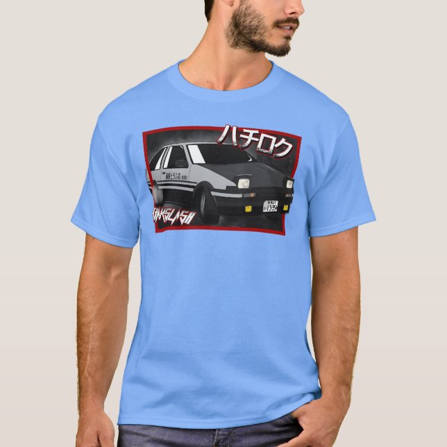 JDM Drift Anime Manga Car Hachiroku funny T-Shirt (Front)