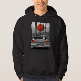 JDM Skyline R34 Car Tuning Japan Rising Sun Drift Hoodie