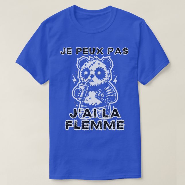 Je Peux Pas Jai La Flemme Cadeau Drle Humour Panda T-Shirt (Design Front)