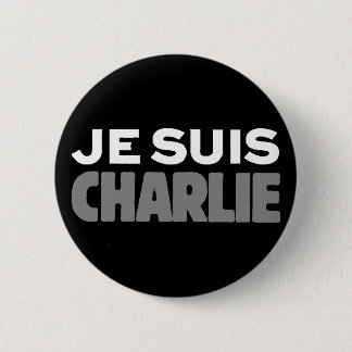 Je Suis Charlie - I am Charlie Black 6 Cm Round Badge