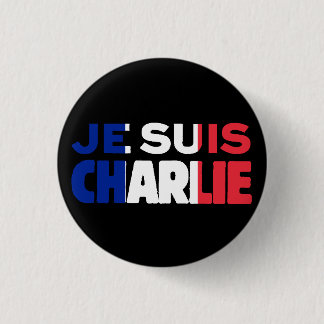 Je Suis Charlie -I am Charlie- Tri-Colour of Franc 3 Cm Round Badge