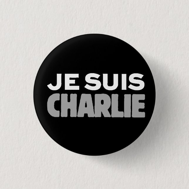 Je Suis Charlie-I am Charlie-Universal Slogan 3 Cm Round Badge (Front)