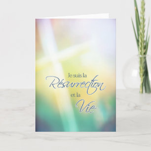 Je suis la résurrection, French religious Easter Holiday Card