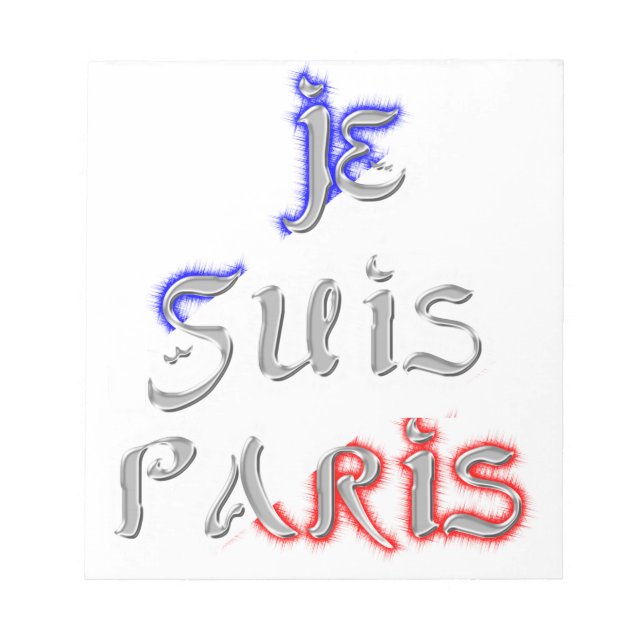 Je Suis Paris Art Print Notepad (Front)