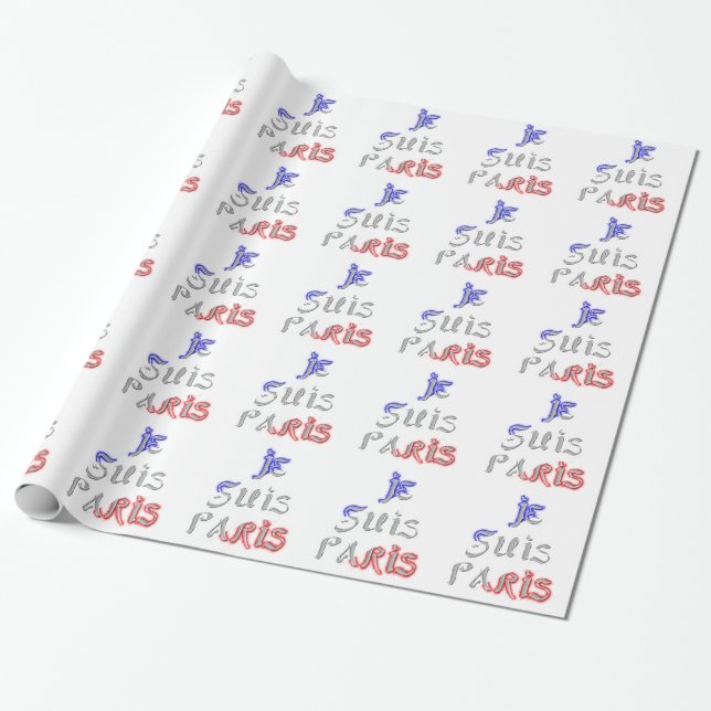 Je Suis Paris Art Print Wrapping Paper (Unrolled)