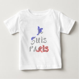 Je Suis Paris I Love Paris Text Art Print Baby T-Shirt
