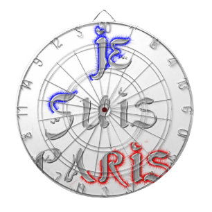Je Suis Paris I Love Paris Text Art Print Dartboard