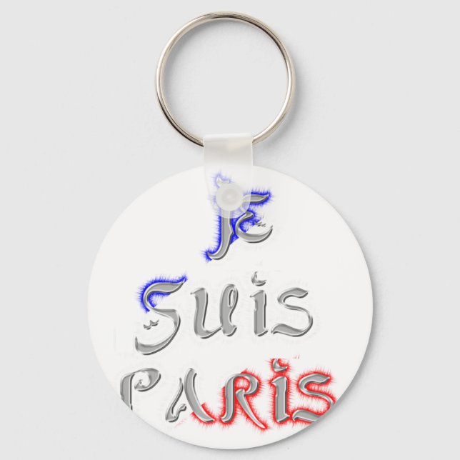 Je Suis Paris I Love Paris Text Art Print Key Ring (Front)