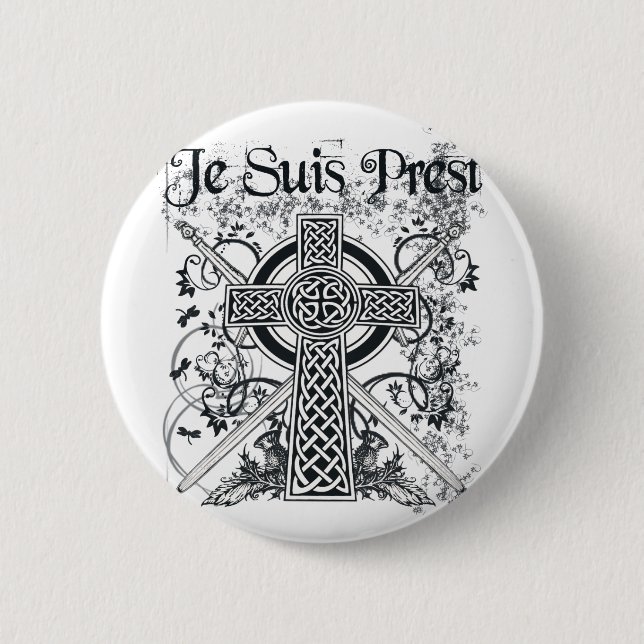 Je Suis Prest Fraser Family Motto 6 Cm Round Badge (Front)