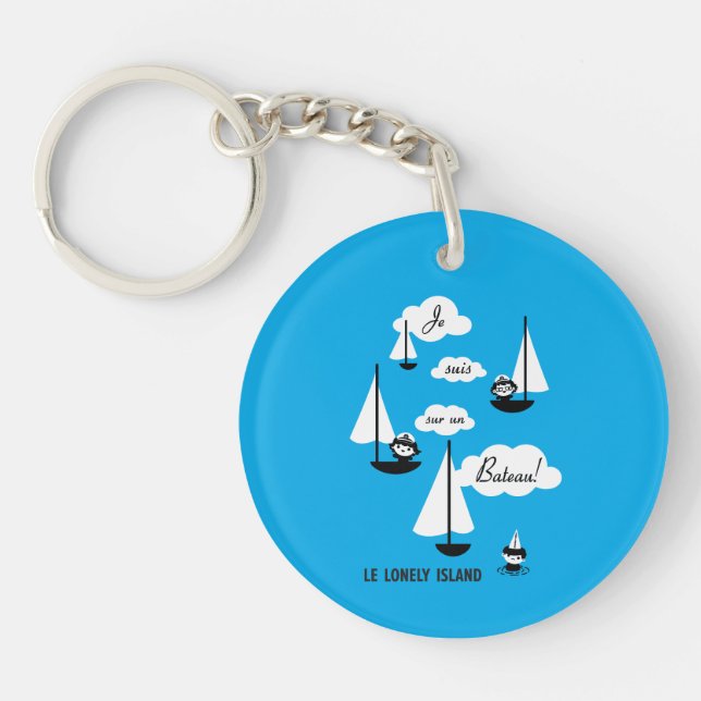 Je suis sur un Bateau! Key Ring (Front)
