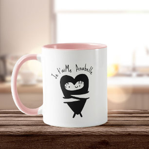 Je T’aime Heart Hug Sweet Custom Name Full of Love Mug