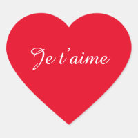 Je t’aime I Love You Cute French Heart Sticker