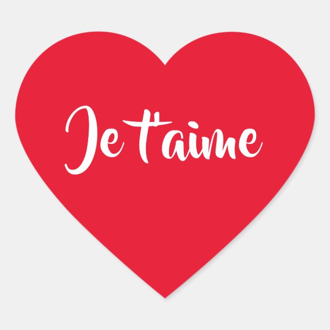 ❤️ Je t’aime I Love You Cute French Heart Sticker (Front)
