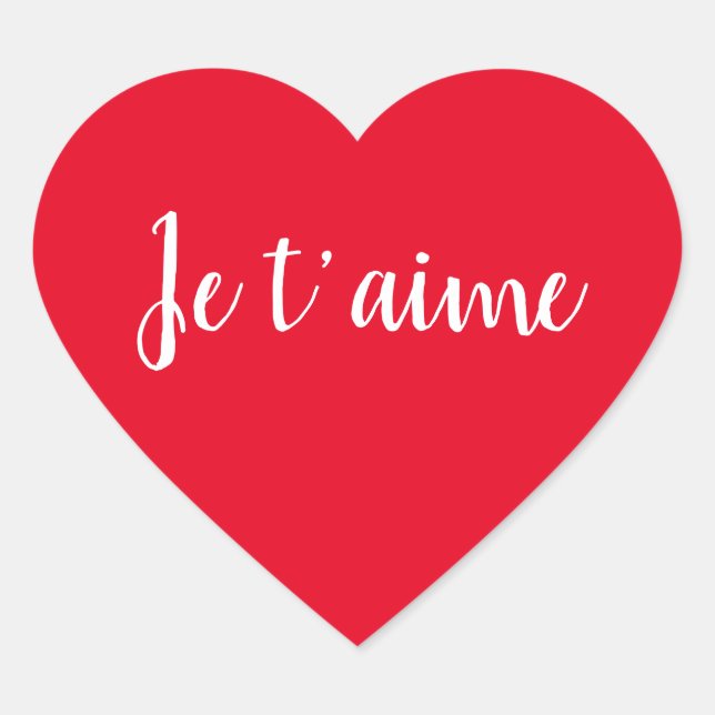 ❤️ Je t’aime I Love You Cute French Heart Sticker (Front)