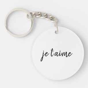 🖤 Je t’aime I love you French Chic Custom Acrylic Key Ring