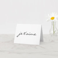 Je t’aime I love you in French Chic Black & White