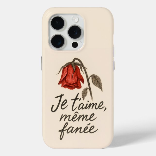 Je T’aime Wilted Rose Case-Mate iPhone Case (Back)