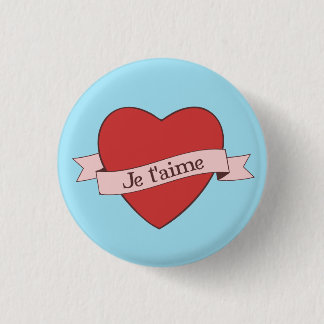 Je t'aime 3 cm round badge