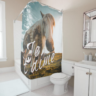 Je t'aime avec regardé cheva shower curtain