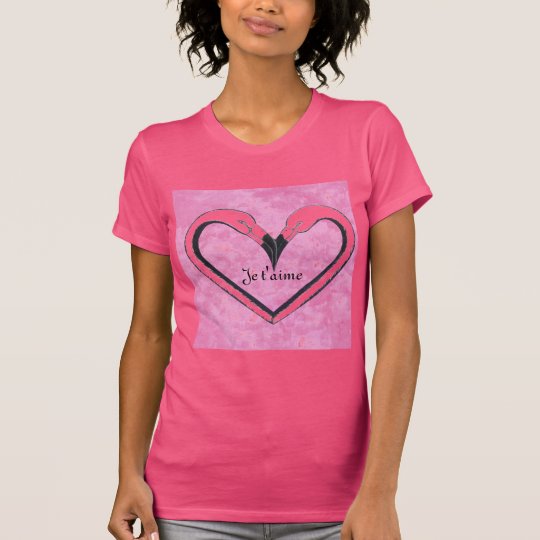 Je t'aime,Flamingo Kiss Heart by SandyCloss T-Shirt