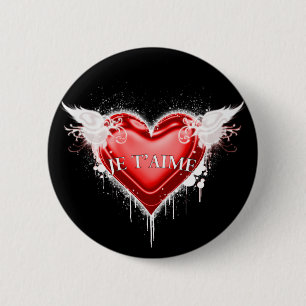 Je t'aime (I love you) 6 Cm Round Badge