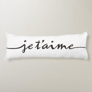 je t'aime - I love you in French - black Body Cushion