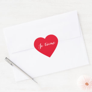Je taime I Love You in French Red Heart Sticker